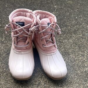 Sperry Kids Light Pink Quilted Duck Boots